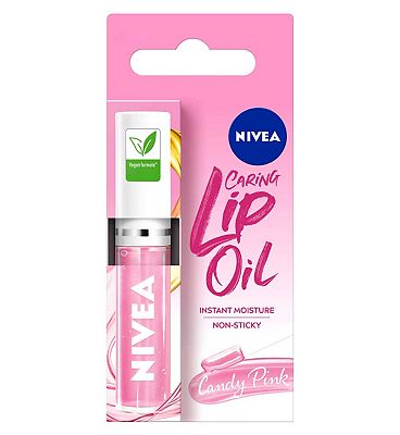 NIVEA Candy Pink Caring Lip Oil for Instant Moisture, 5.5ml