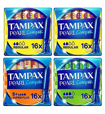 Tampax Compak Pearl Regular, Super Super Plus Bundle