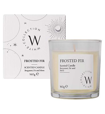 The White Collection Frosted Fir Scented Candle 160g