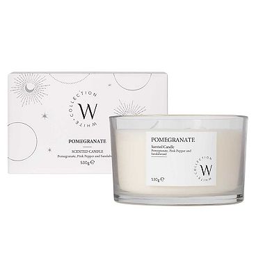 The White Collection Pomegranate 3 Wick Scented Candle 530g