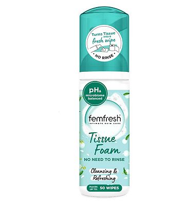 Femfresh Daily Tissue Foam, No-Rinse Intimate Foam for Women, 50 ml