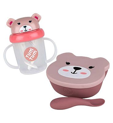 Tum Tum Weaning Bowl and Spoon Set with Tum Tum Tippy Up Cup - Betsy Bear