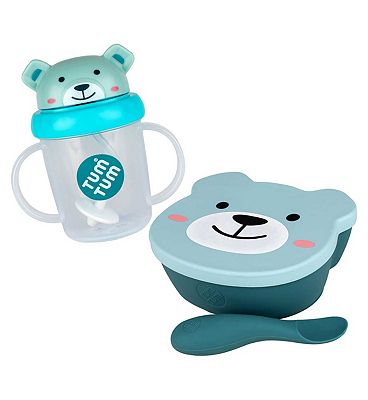 Tum Tum Weaning Bowl and Spoon Set with Tum Tum Tippy Up Cup - Boris Bear