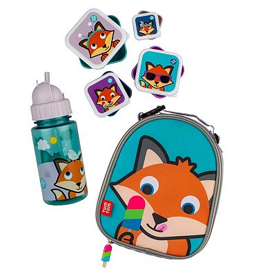 Tum Tum Insulated Lunch Bag, Tum Tum Flip Top Water Bottle and Tum Tum Nesting (Set of 4) Snack Pots - Felicity Fox