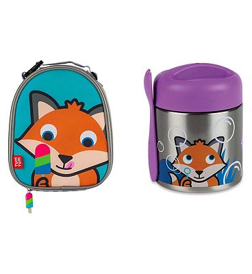 Tum Tum  Insulated Lunch Bag and Tum Tum Thermal Food Flask with Magnetic Spork - Felicity Fox