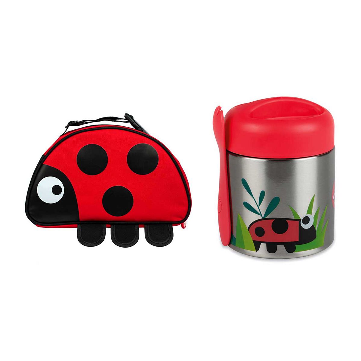 Tum Tum – Insulated Lunch Bag And Thermal Food Flask With Magnetic Spork - Lady Bird