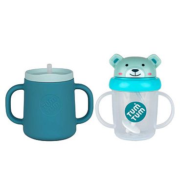 Tum Tum Silicone 3 Way Sippy Cup and Tum Tum Tippy Up Cup - Boris Bear