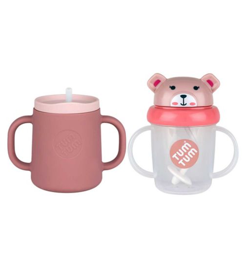Tum Tum Silicone 3 way Sippy Cup and Tum Tum Tippy Up Cup - Betsy Bear