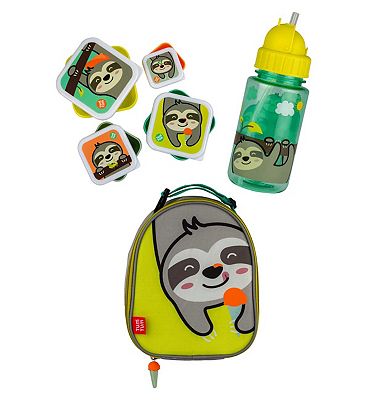 Tum Tum Insulated Lunch Bag, Tum Tum Flip Top Water Bottle and Tum Tum Nesting (Set of 4) Snack Pots - Stanley Sloth