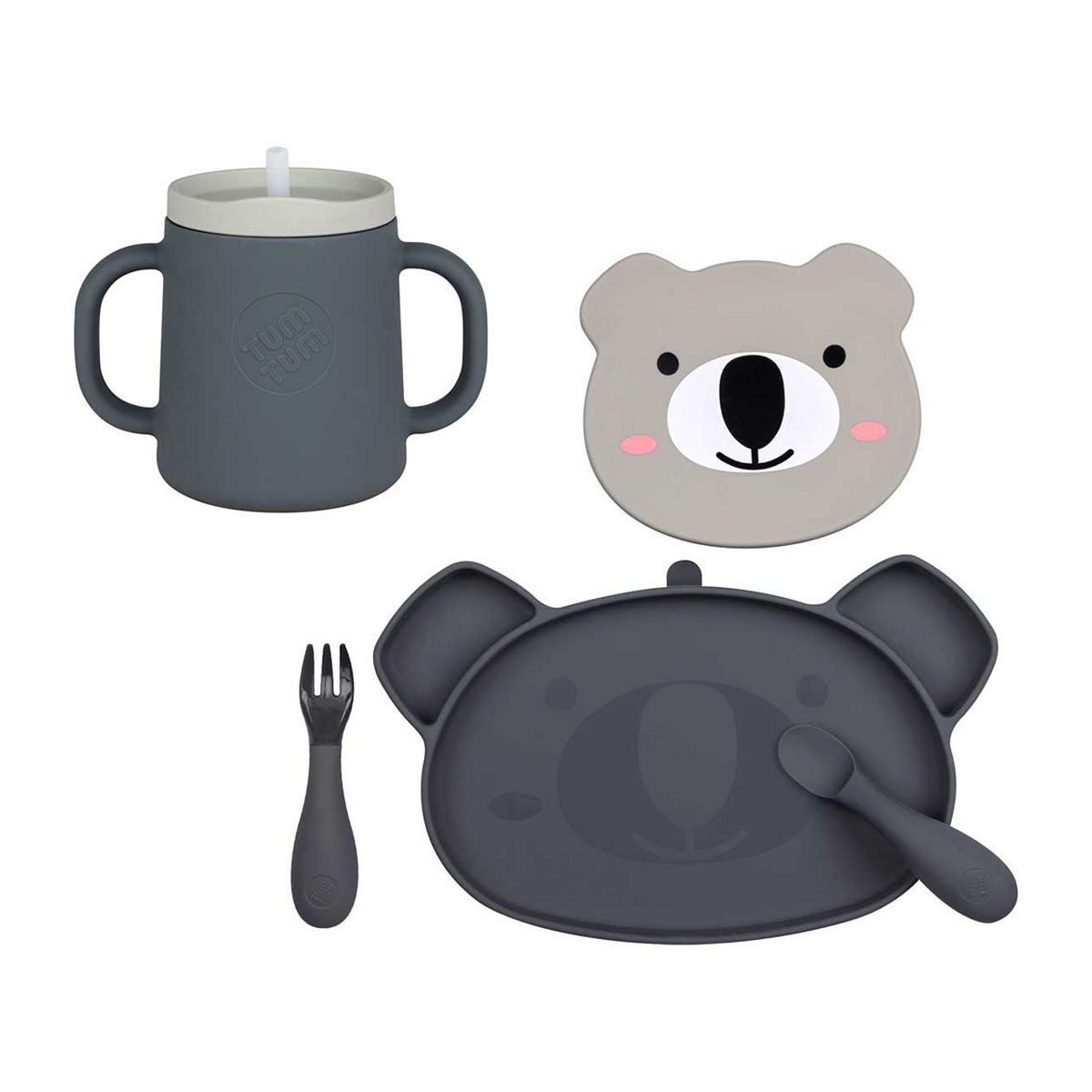 Tum Tum Silicone Weaning Set And 3 Way Sippy Cup - Kev Koala