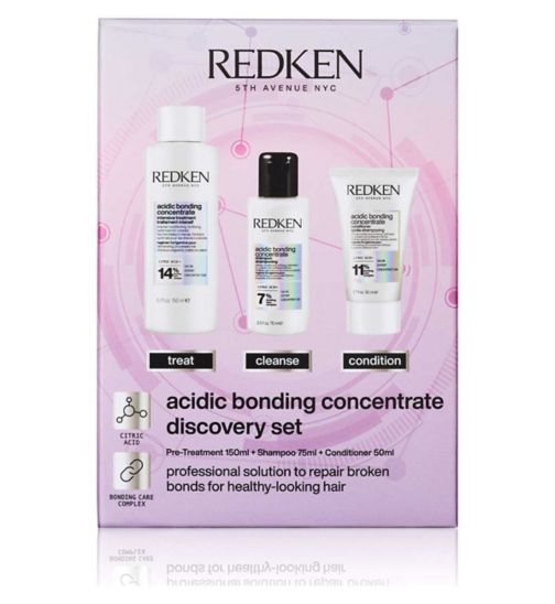 REDKEN Acidic Bonding Concentrate Intensive Pre-Treatment 150ml, Shampoo 75ml and Condtioner 50ml Discovery Set