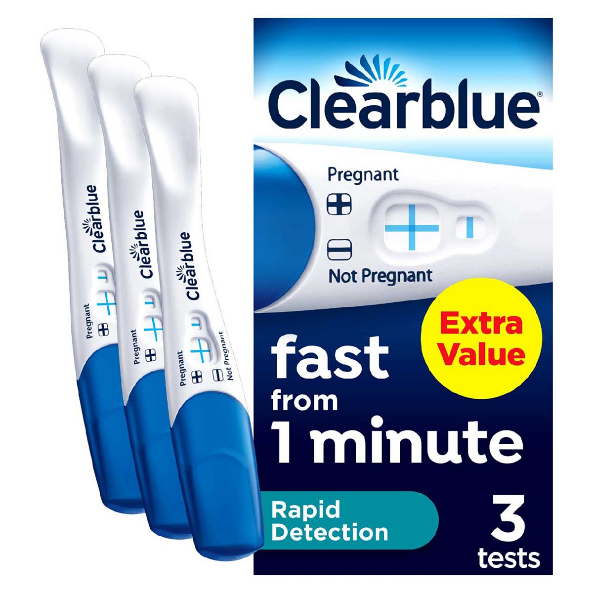 Clearblue Visual Rapid Detection Pregnancy Test - 3 Tests