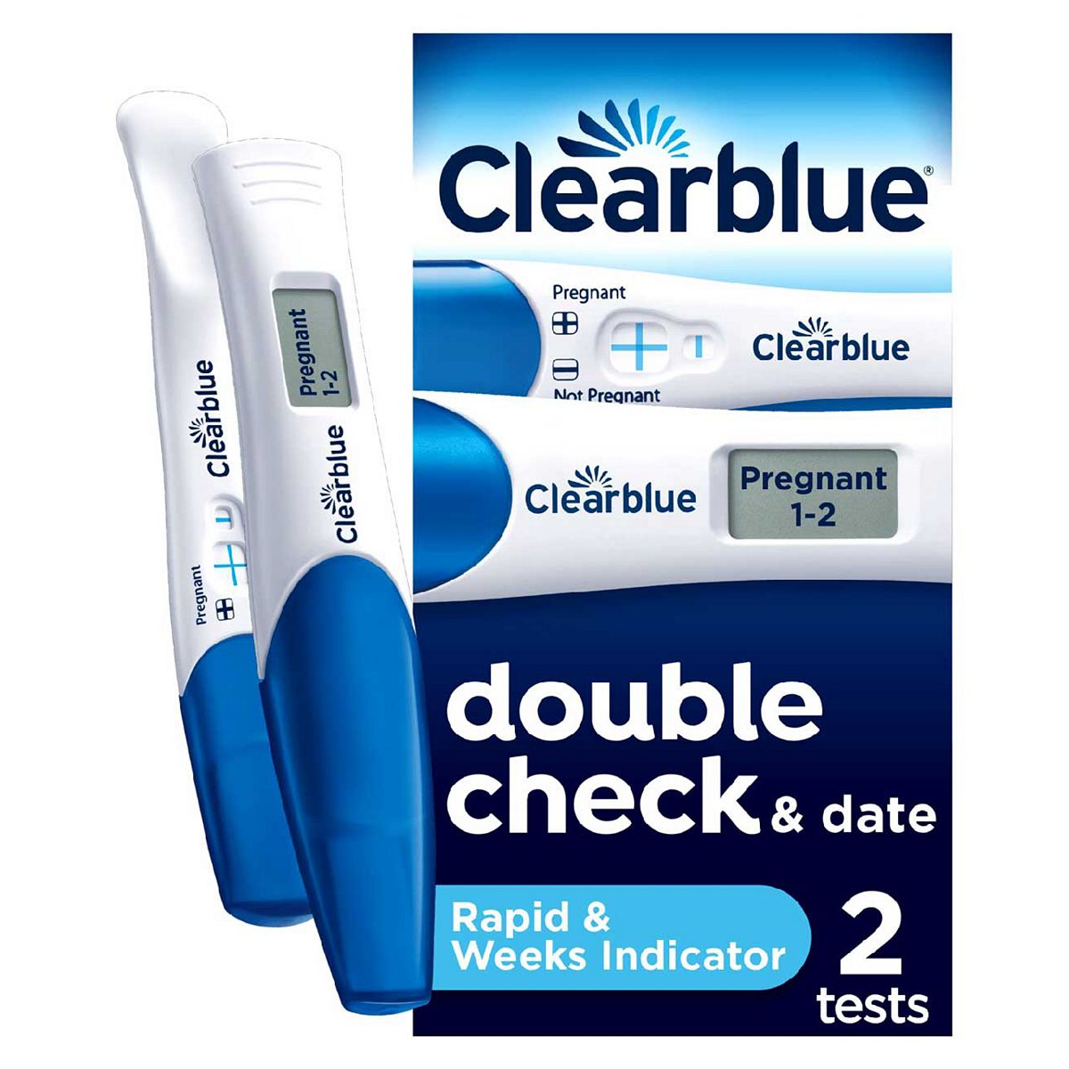 Clearblue Digital Pregnancy Test Combo Pack 2 Tests - Rapid Detection & Weeks Indicator
