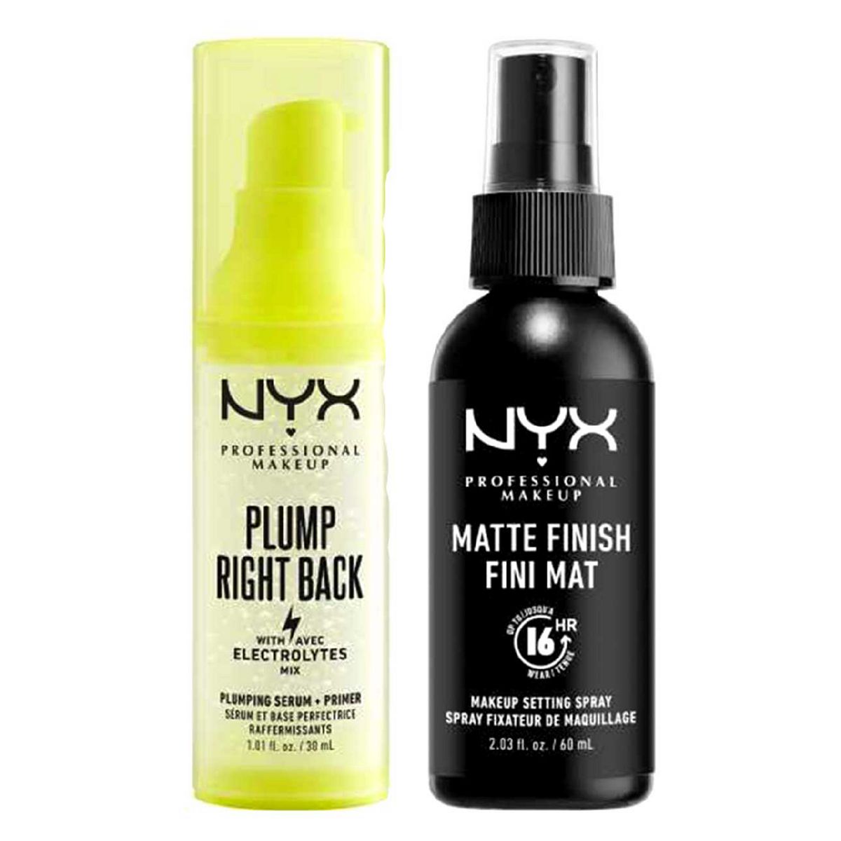 NYX Professional Makeup Matte Setting Spray And Plump Right Back Primer & Serum