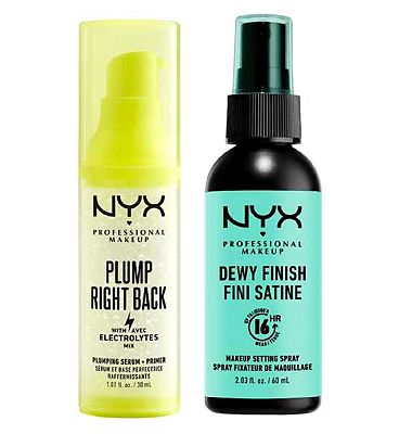 Click to view product details and reviews for Nyx Professional Makeup Matte Dewy Setting Spray And Plump Right Back Primer Serum.