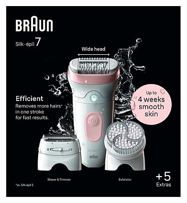 Braun Silk-Épil 7, Epilator For Easy Hair Removal, Lasting Smooth Skin, 7-060