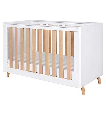 Tutti Bambini Fika Mini Cot Bed White/Light Oak