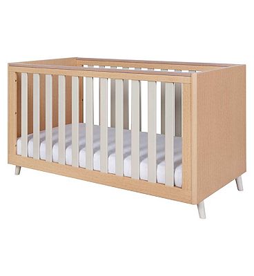Tutti Bambini Fika Cot Bed Light Oak/White Sand