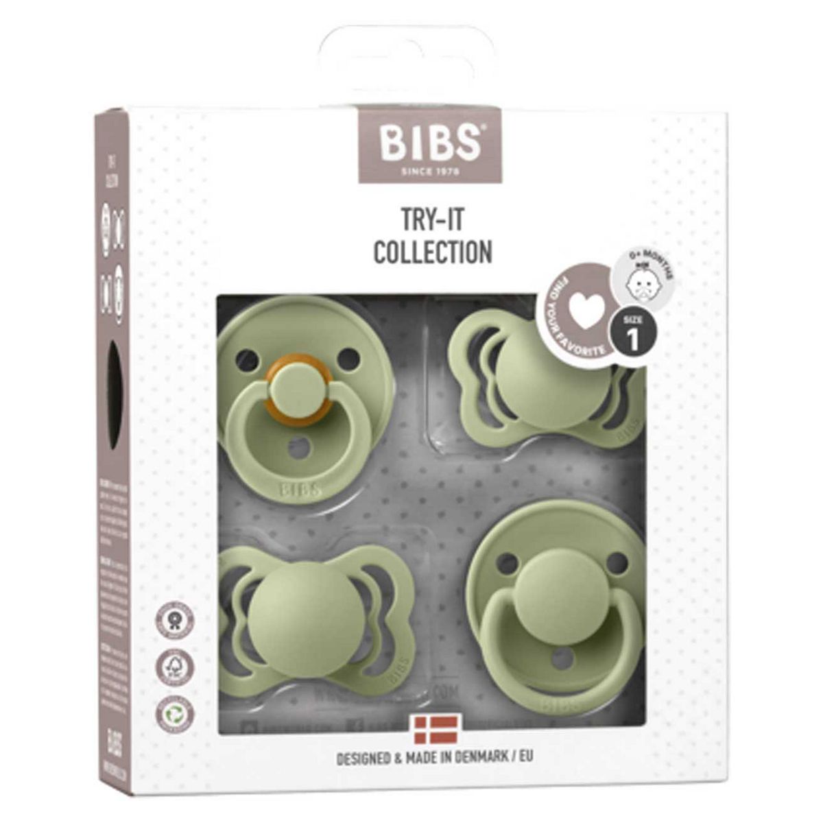 Bibs Try It Collection 4 Pack - Sage Size 1 All Nipple Types