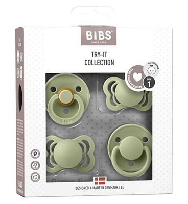 BIBS Try It Collection 4 Pack - Sage Size 1 All Nipple Types