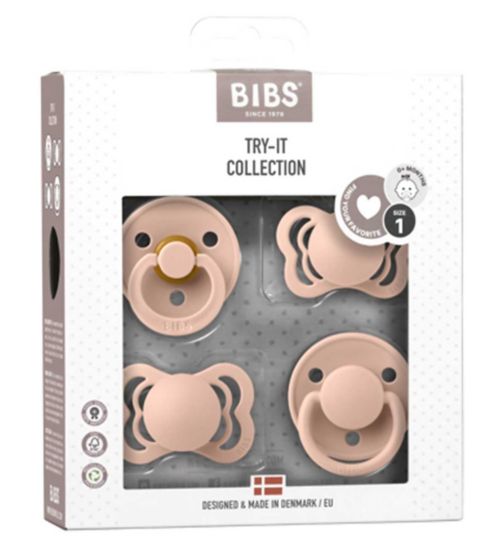 BIBS Try It Collection 4 Pack - Blush Size 1 All Nipple Types