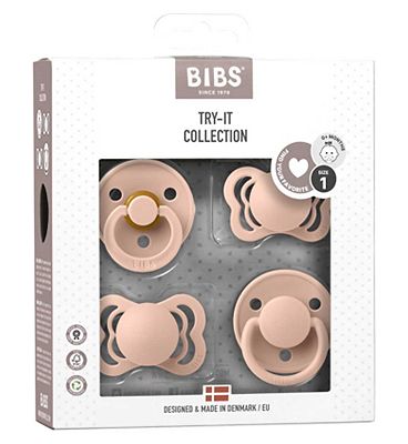 BIBS Try It Collection 4 Pack - Blush Size 1 All Nipple Types
