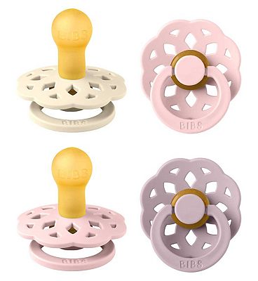 BIBS 4 Pack Boheme Soothers -  Blossom Mix Size 1 Round Nipple