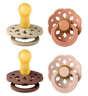 BIBS 4 Pack Boheme Soothers -  Vanilla Mix Size 2 Round Nipple