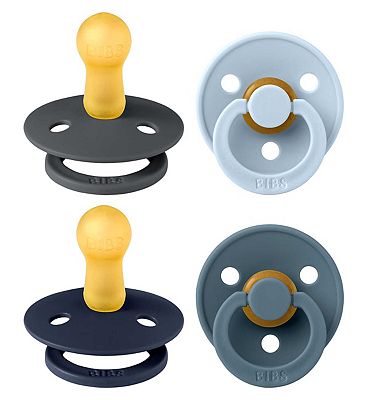 BIBS 4 Pack Soothers - Deep Space Mix Size 2 Round Nipple