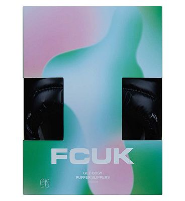 FCUK Get Cosy Puffer Slippers S/M