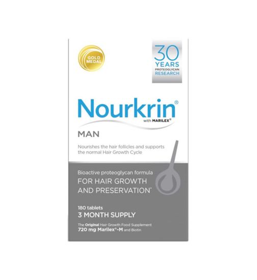 Nourkrin MAN For Hair Preservation 3 Month Supply - 180 Tablets