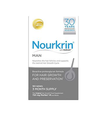 Nourkrin MAN For Hair Preservation 3 Month Supply - 180 Tablets