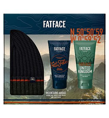 FatFace Mountains Ahead Beanie & Wash Set