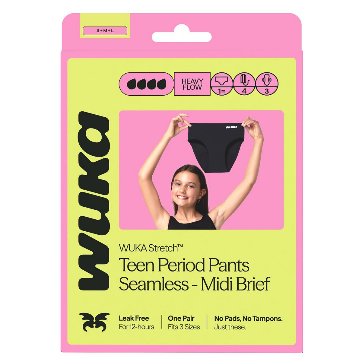 Wuka Teen Stretch Seamless Period Pants Midi Brief Age 12-16
