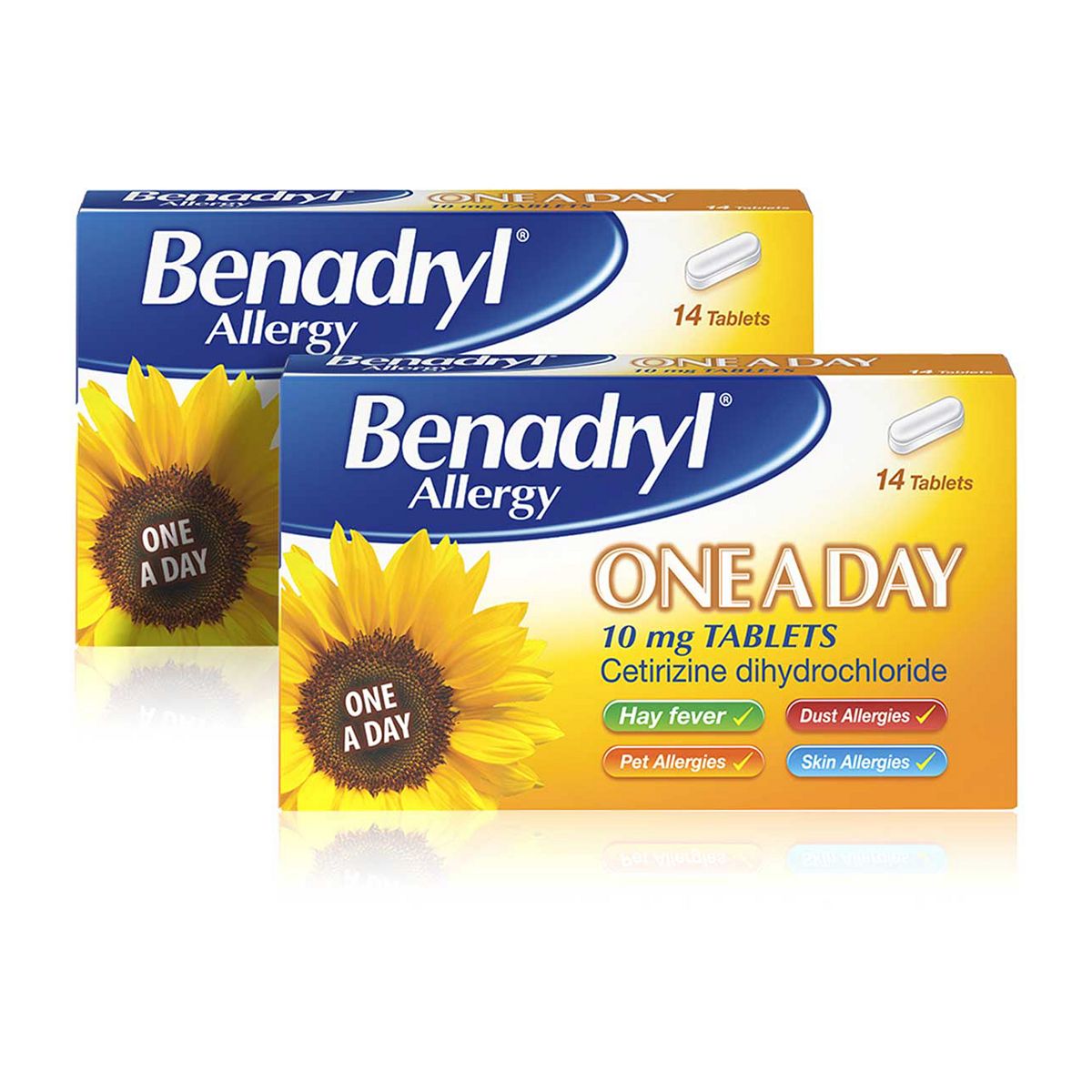 Benadryl One A Day Relief - 14 Tablets 4 Week Bundle (2 Packs)