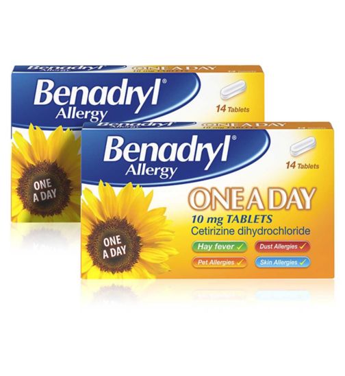 Benadryl One a Day Relief - 14 Tablets;Benadryl One a Day Relief - 14 Tablets;Benadryl One a Day Relief - 14 Tablets - 4 Week Bundle (2 Packs)