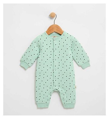 Qulited Printed Romper Light Blue 3 - 6 Months