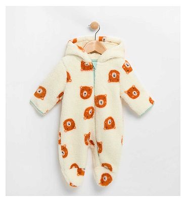 Maybe Baby Teddy Pramsuit Cream 0 - 3 Months