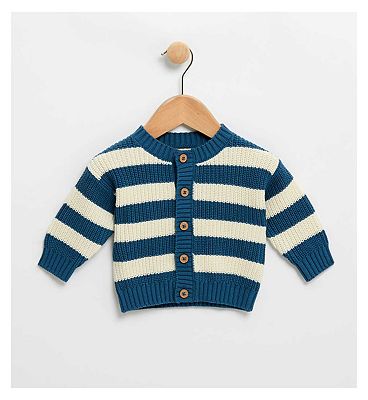 Navy Stripe Knit Cardigan 3 - 6  months