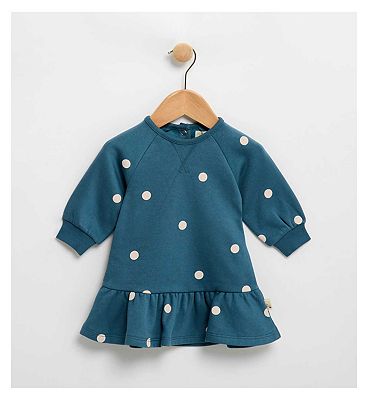 Printed Sweat Dress Navy 12 - 18 Months