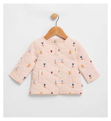 Quilted Jersey Jacket Pink 18 - 24 Months