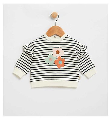 Graphic Waffle Sweat Navy Stripe 3 - 6 Months