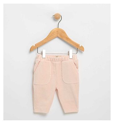 Velour Cord Bottoms Pink 3 - 6 Months