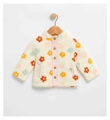 Printed Teddy Jacket Cream 12 - 18 Months