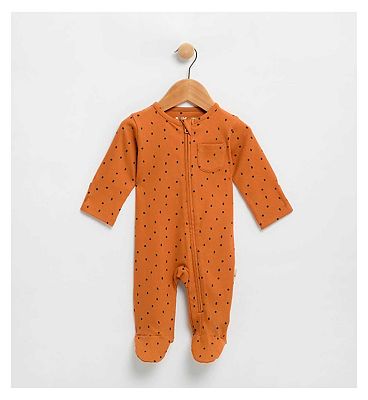 Maybe Baby Rib Sleepsuit Rust Brown 3 - 6 Months