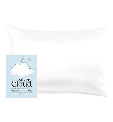 Silver Cloud White Satin Pillowcase Infused with Silver Ions
