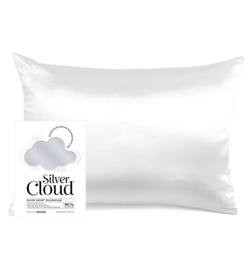 Silver Cloud Silver Satin Pillowcase Infused with Silver Ions