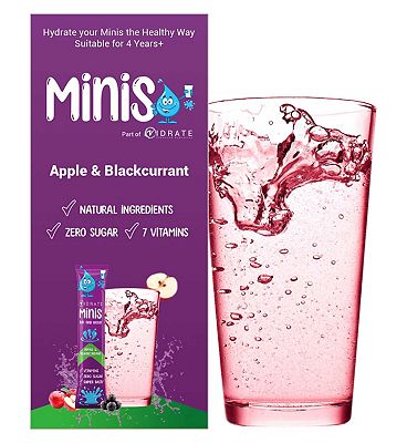 ViDrate Natural Hydration, Minis, Apple & Blackcurrant Flavour 12 x 3g Sugar-Free Sachets