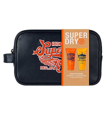 Superdry Athletic Pack Shampoo + Conditioner, Face Hydrator