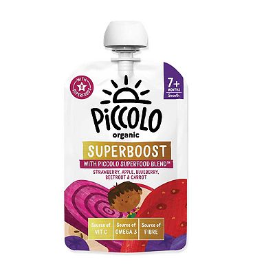 Piccolo Organic Superboost Strawberry, Apple Blueberry Beetroot Carrot 100g